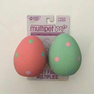 NEW (S) Dog Toys Mini 2 Latex Squeakers Easter Eggs | Multipet